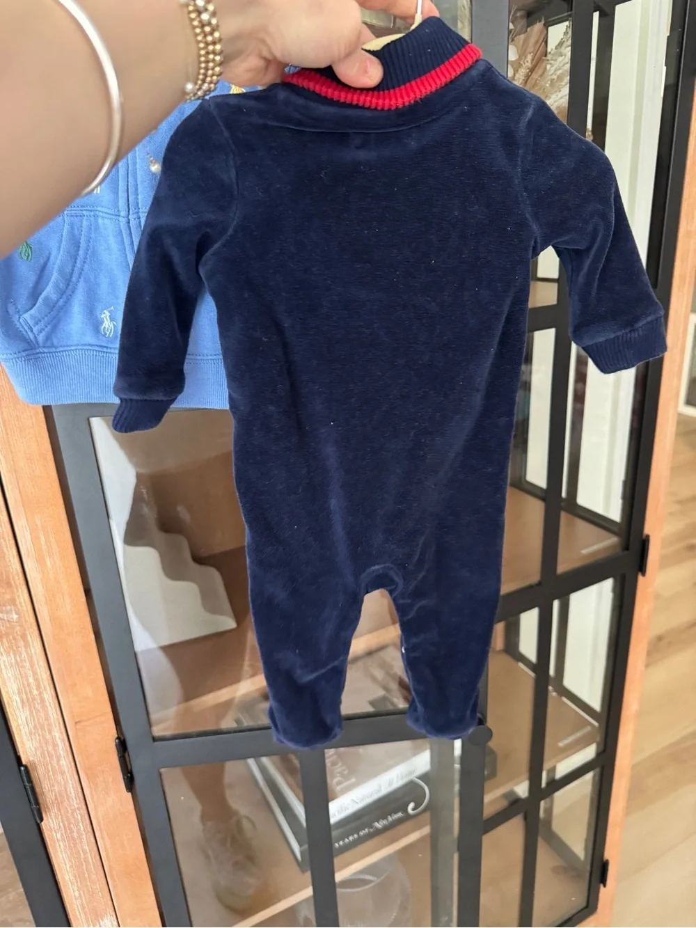 Ralph Lauren bundle baby boy coverall velour embroidered logo hoodie footies